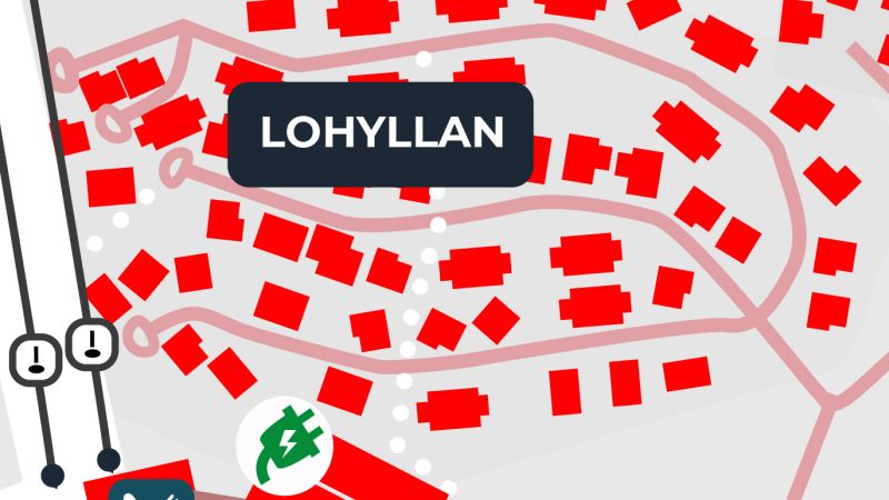 Karta över stugby Lohyllan i Branäs