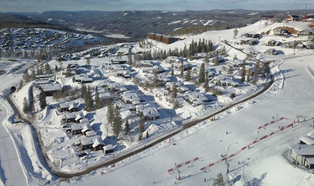 Flygfoto stugby Älgen i Branäs