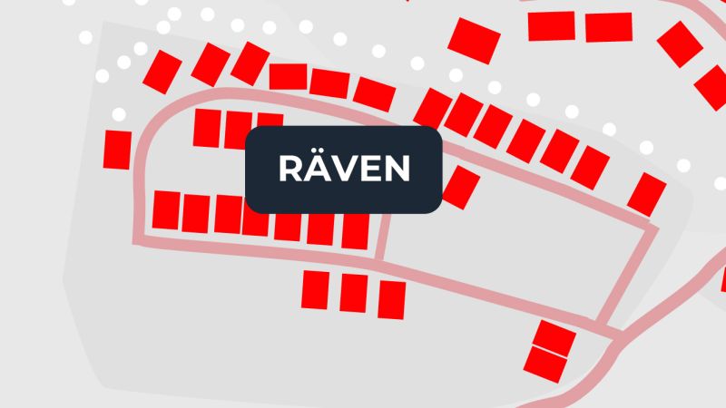 Karta över stugby Räven i Branäs