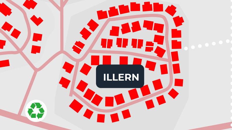 Karta över stugby illern i Branäs