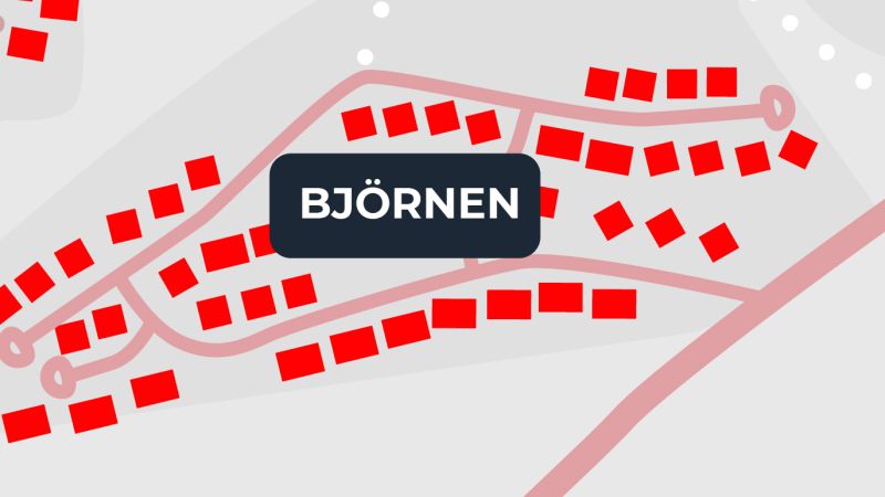 Karta över stugby Björnen i Branäs