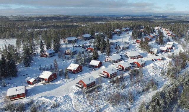 Flygfoto stugby Björnen i Branäs