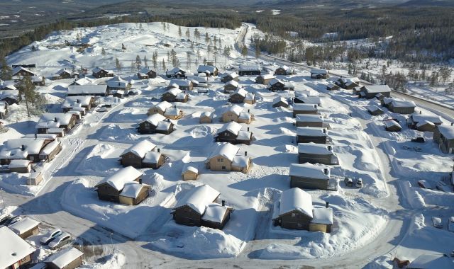 Flygfoto stugby Illern i Branäs