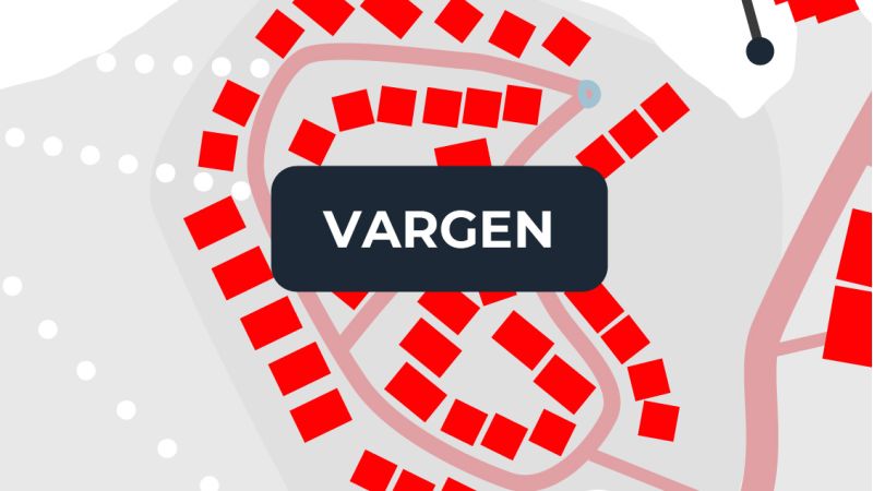 Karta över stugby Vargen i Branäs